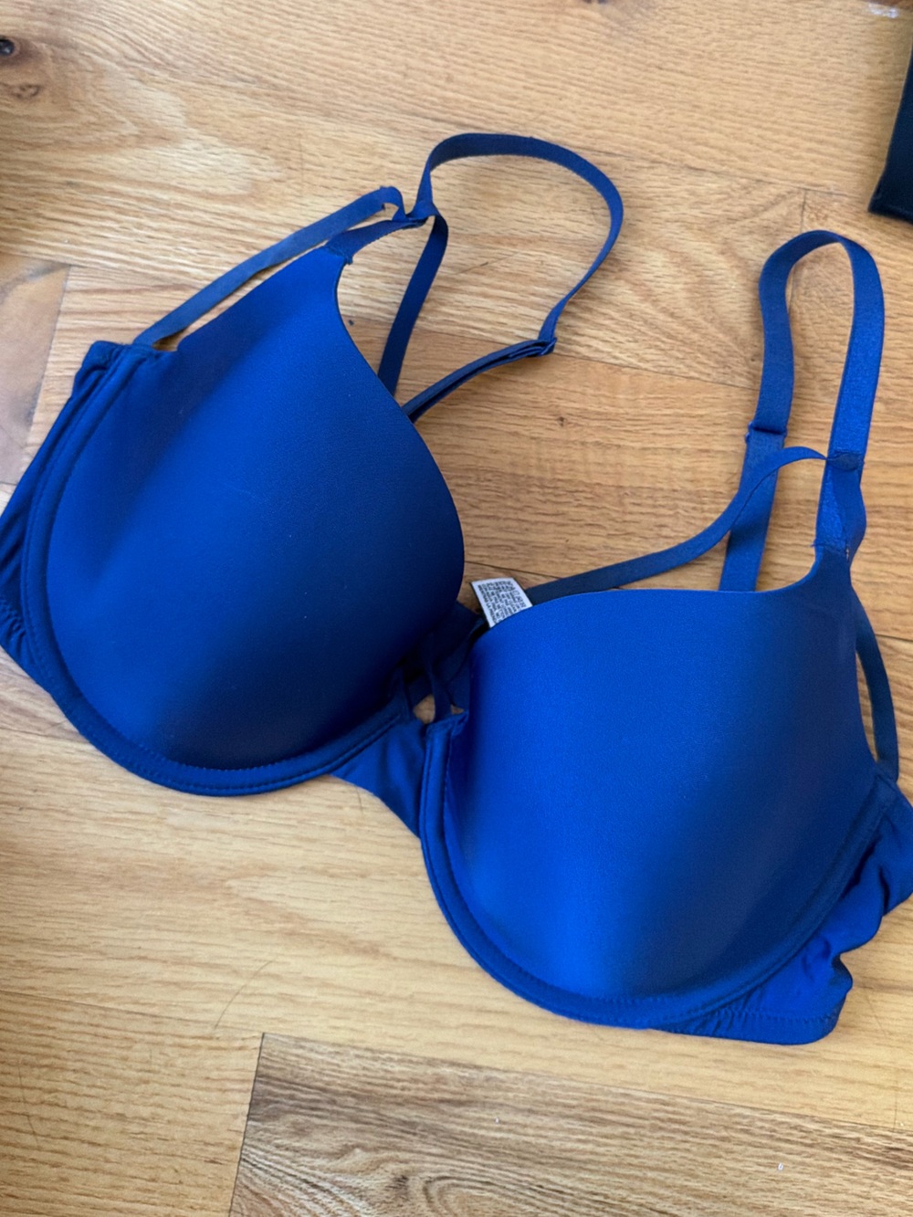 Victoria's Secret lined Demi navy blue Molded T-Shirt Bra push up underwire 36D